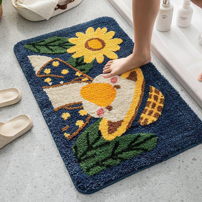 Cute Cartoon Non-Slip Bathroom Floor Mat & Toilet Door Foot Pad
