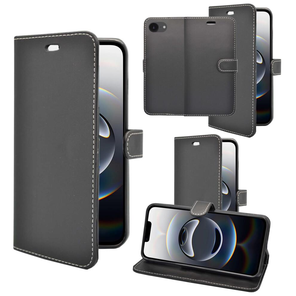 (Black) For Apple iPhone 17e Wallet Flip PU Leather Phone Case