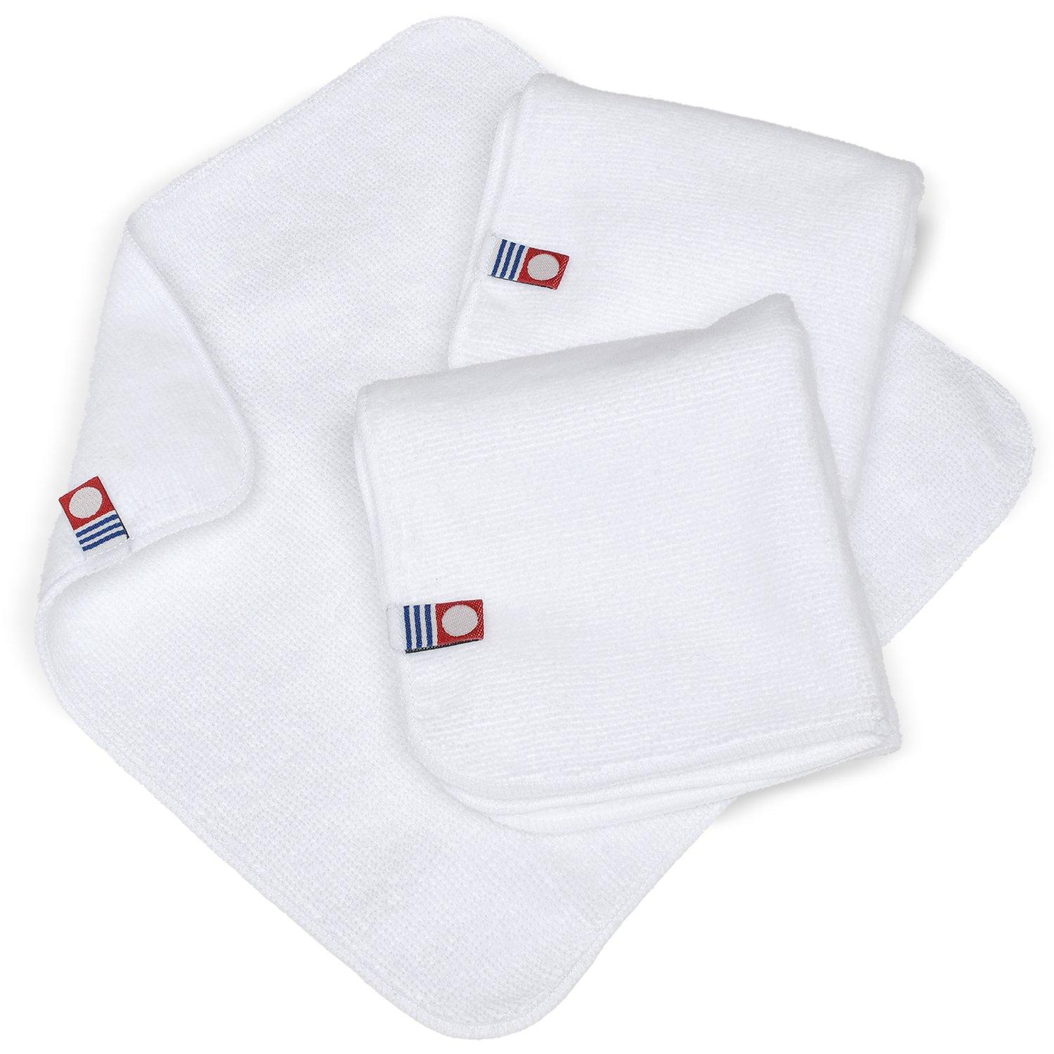

Bloom Imabari Towel Certified Hand 3-Piece Set Vine Handkerchief Simple Plain Compact Made Japan 100 Cotton Men Women (White)