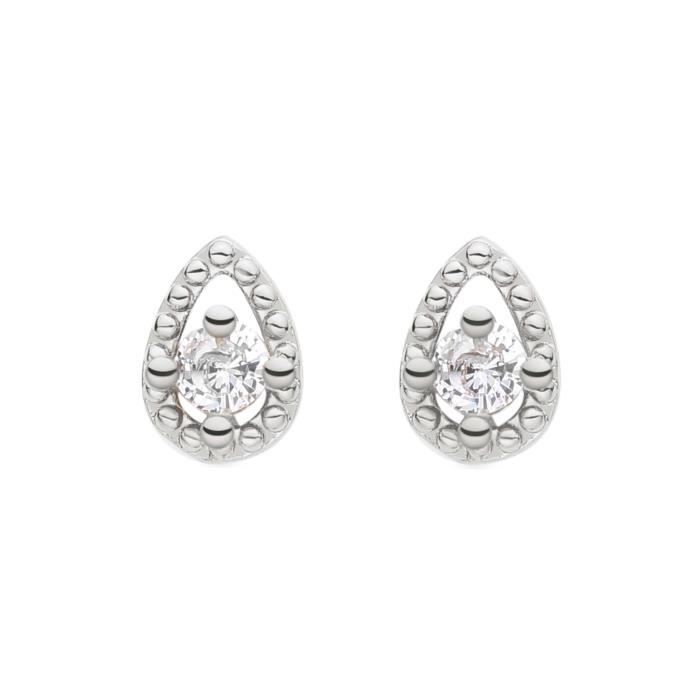 Boucles d'oreilles Luxenter Xonio,composées de zircone rhodiée,avec zircone brillante,finition rhodiée