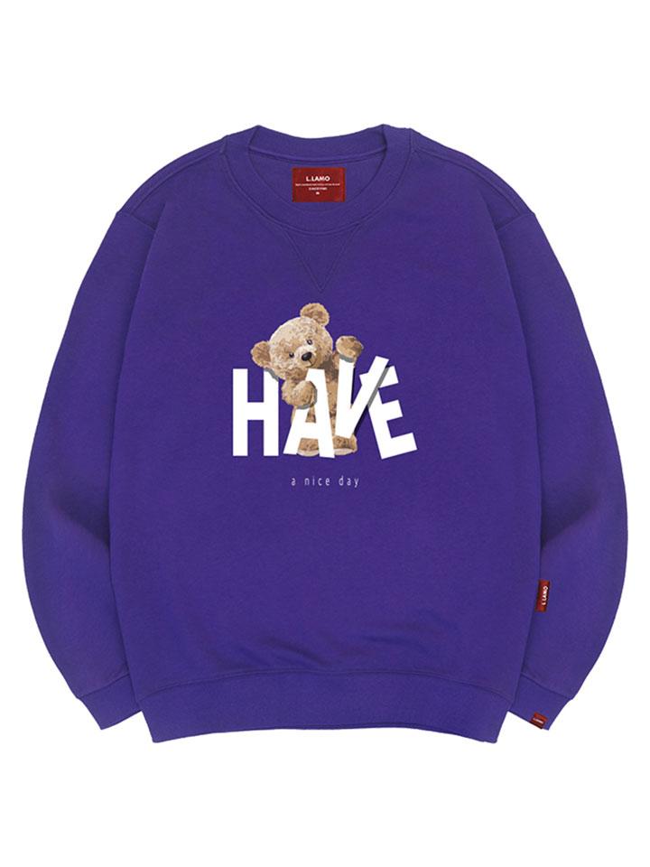 Ellamo Nice Bear Sweatshirt Unisex Big Size S~4Xl (B Type)