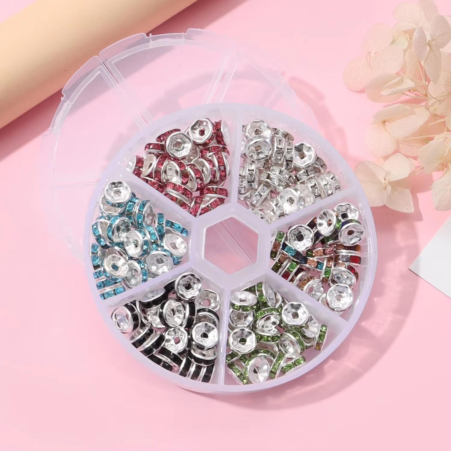 

Wheel Spacer 180pcs/box Beaded Spacer Round Color Diamond Ring Diamond Spacer DIY Jewelry Accessories Handmade