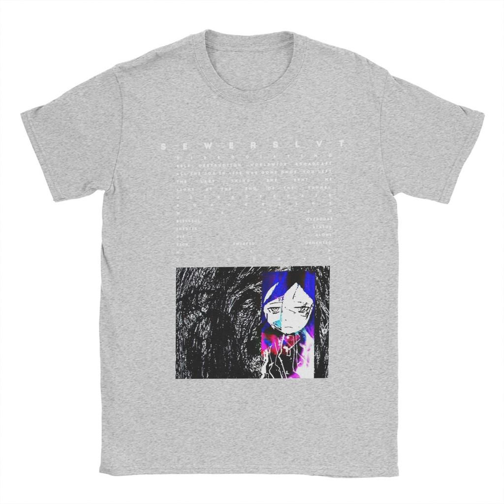 Herren T-Shirts Wir hatten gute Zeiten zusammen Sewerslvt Vintage Reines Baumwoll T-Shirt Kurzarm T-Shirt Rundhals Kleidung Sommer