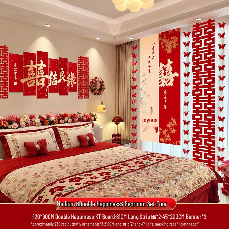 Bröllops vardagsrumsdekor: Bakgrundsvägg och soffgrupp med dubbel lycka