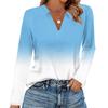 Women's Fashion Casual Lapel Short Long Sleeve Print Shirt Women's V-Neck Tops