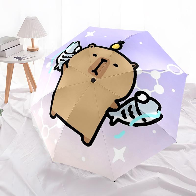 1PC Pisces Capybara Personality Umbrella with 8 Frames, Automatic Open, Durable Frame, Quality Craftsmanship yy250912155