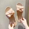 2024New Fashion Summer Outdoor Shoes Butterfly knot Slippers Beach Sandals Slippers Flip Flops Comfy Shoes Non Slip Casual Black