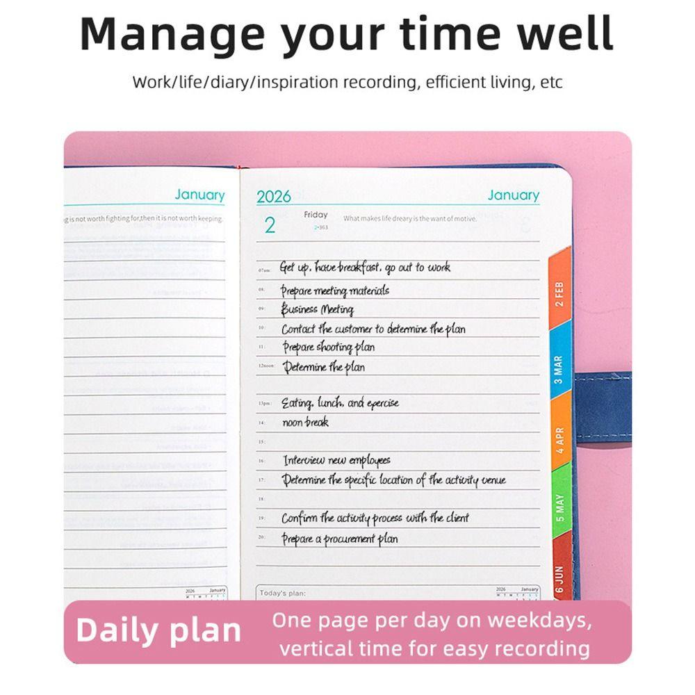 12 Monate 2026 Terminplaner Notizblock Verschleißfestes To-do-Listen Notizbuch Geschäftlich