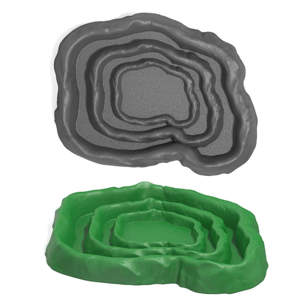 3PCS Plastic Reptiles Habitat Dish MultiPurpose Feeding And Bathing Container Food Bowl Feeder for Terrariums Decoration