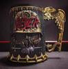 Nouveauté Tasse à Bière Crâne Sculpté 3D Poignée Aile d'Aigle Réservoir Intérieur en Acier Inoxydable Décoration de Bar à Domicile Gothique Cadeau de Fête d'Halloween