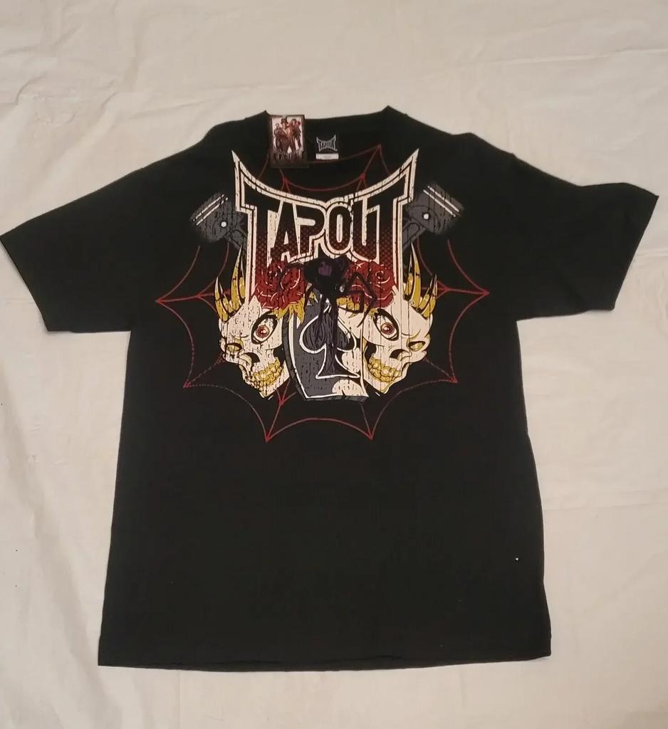 Y2K Tap Out Retro Fashion Cotton T Shirt Men Oversized Graphic Print Streetwear Short Sleeve Tee Distressed Graphic