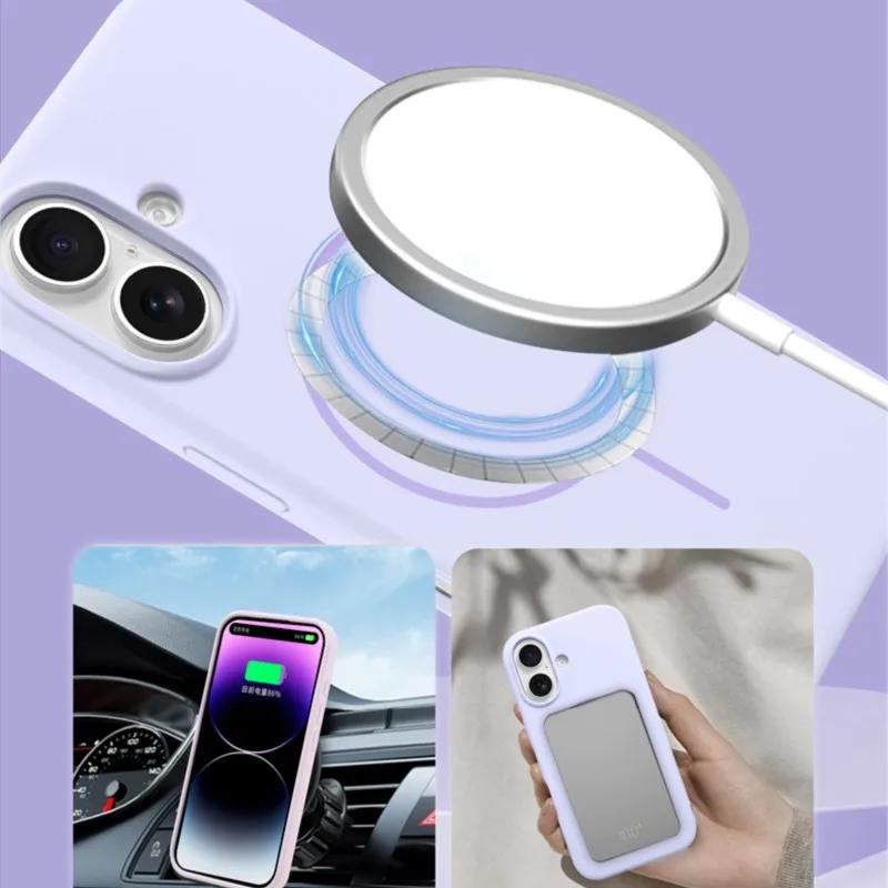 New Gold Liquid Silicone Magsafe Case For iPhone 16 14 15 Plus 13 12 11 16 Pro Max Magnetic Wireless Charge Protector Soft Cover