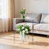 Acrylic End Table Living Room Clear Side Table Acrylic Triangle Modern 2-Tier Desk Storage Nightstand Shelf For Home Corner