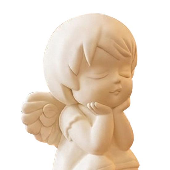 Mini Estatua de Ángel Guardián Impresa en 3D Terapia de Curación Pura Decoración de Escritorio para el Hogar Figura Blanca Suave Escultura Artística Regalo