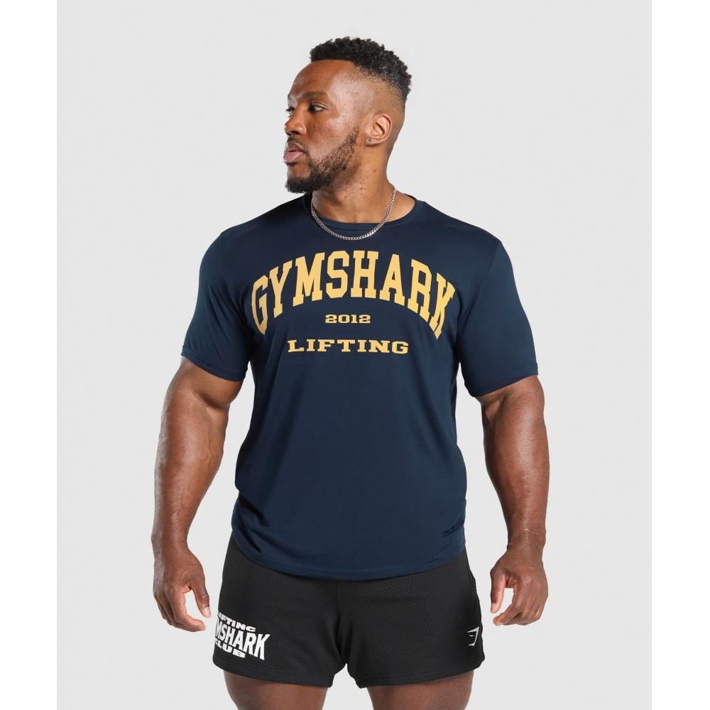

Gymshark 2012 LifTing T shirT Navy A1c4g Ub9p XS