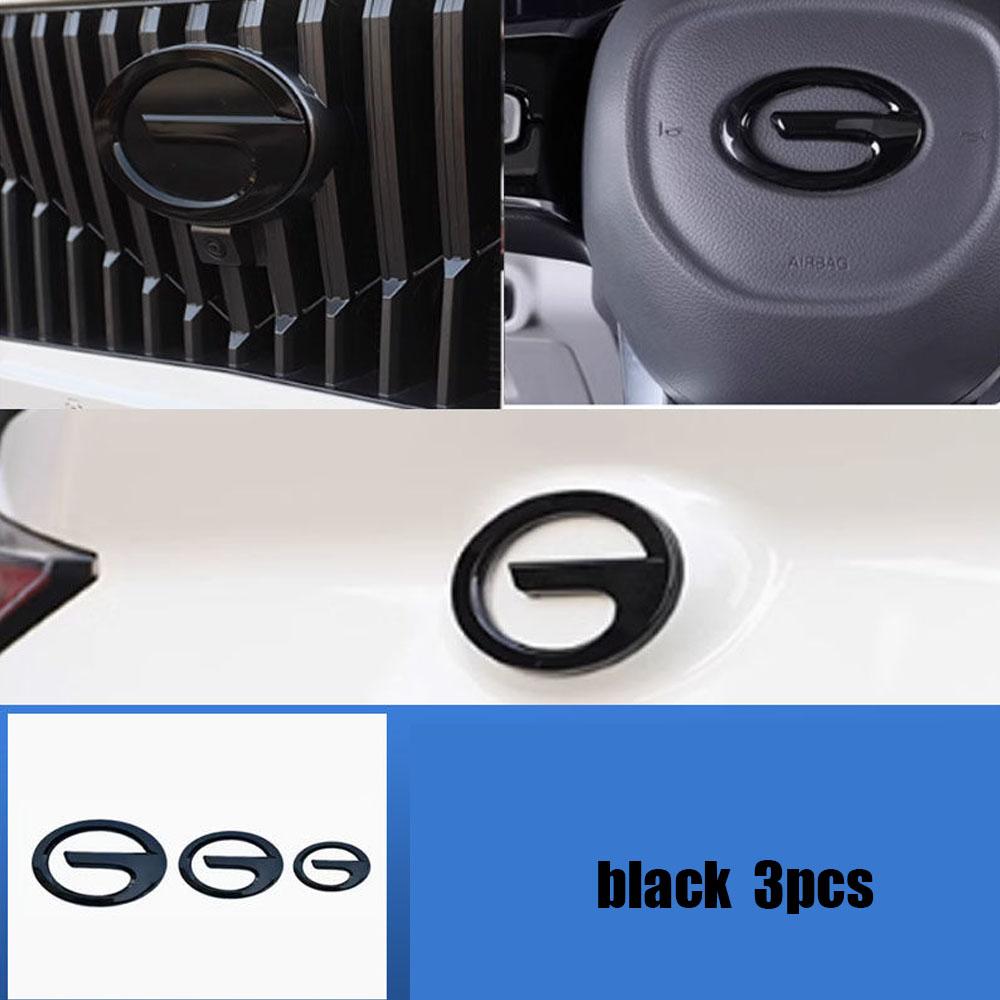 AAWI1 compatible compatible for Trumpchi GAC GS3 Emzoom 2023 2024 2025 Accessories ABS Black Car Front Rear Grille Logo Steering Wheel