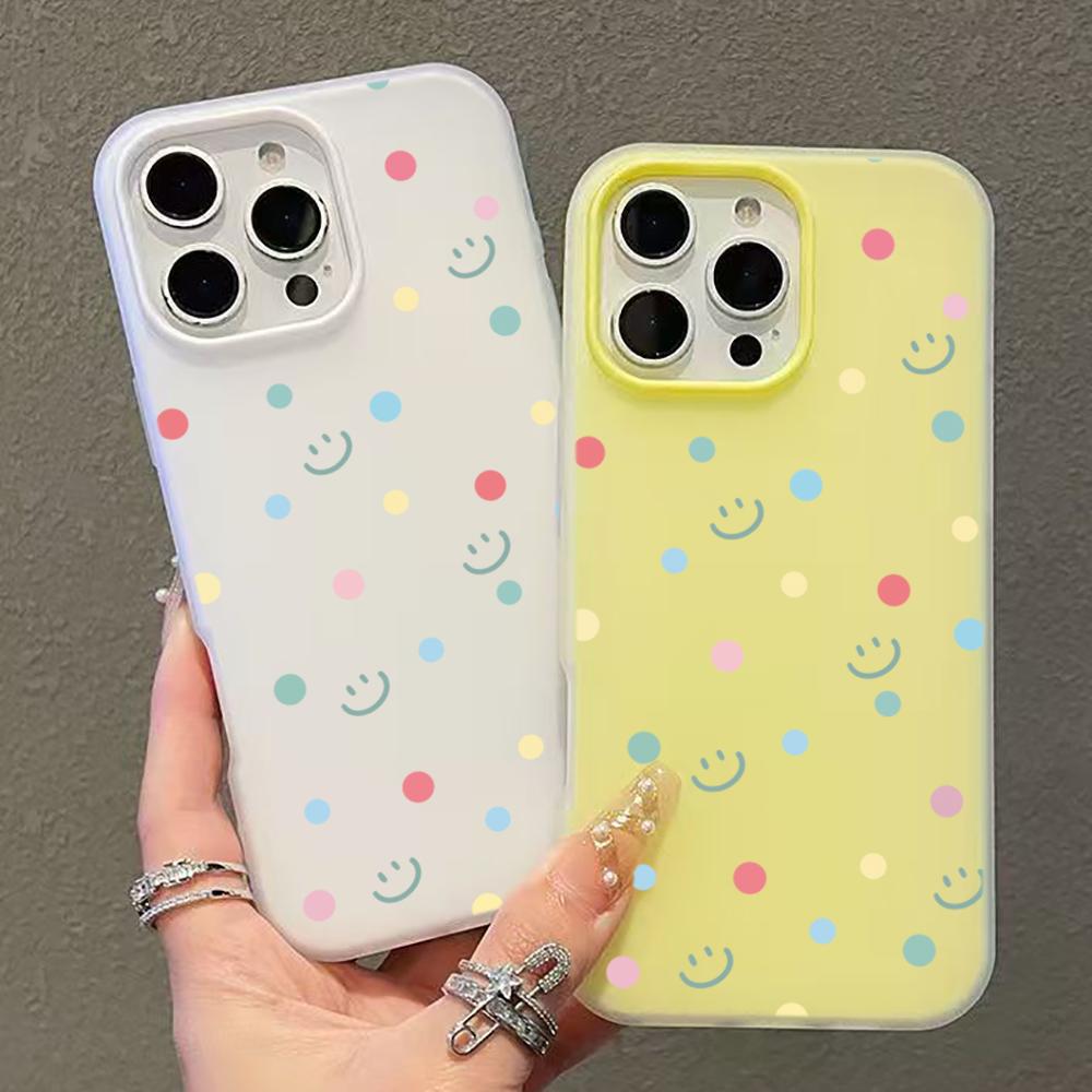 Colorful Polka Dot and Smiley Face Case Phone Case For iPhone 17 16 15 14 13 12 11 Pro Max Air XS XR X 7 8 Plus Shockproof Cover