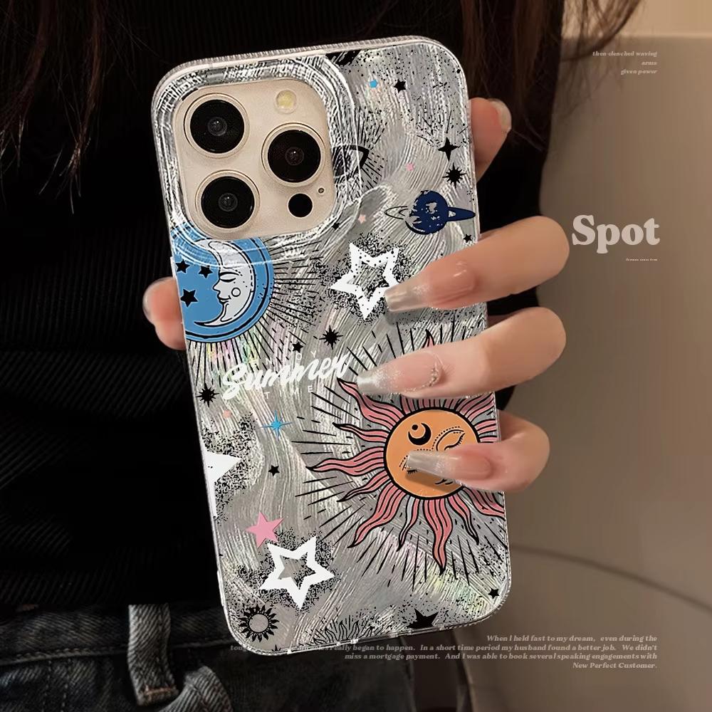 Sun TotemThe Sun Moon Starry Sky Phone Case For iPhone 17 16 15 14 13 12 11 Pro Max 17 Air XR XS 16E INS ShakeProof Cover