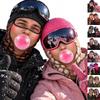 Lustiger Realistischer Alter Mann Druck Ski, 3D Vollgesichts Winter Winddichte Mütze, Sonnenbrille Nicht Enthalten