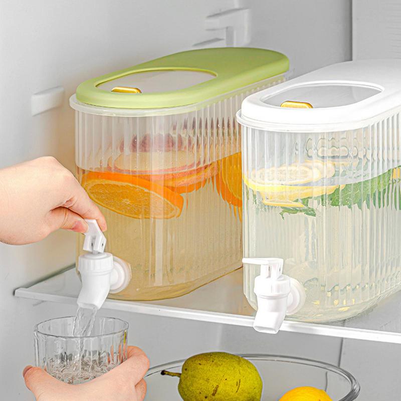 4L Large-capacity Cold Water Bucket With Faucet For Fridge Juice Beverage Drink Dispenser Jug Home Party Iced Tea Lemonade Cold