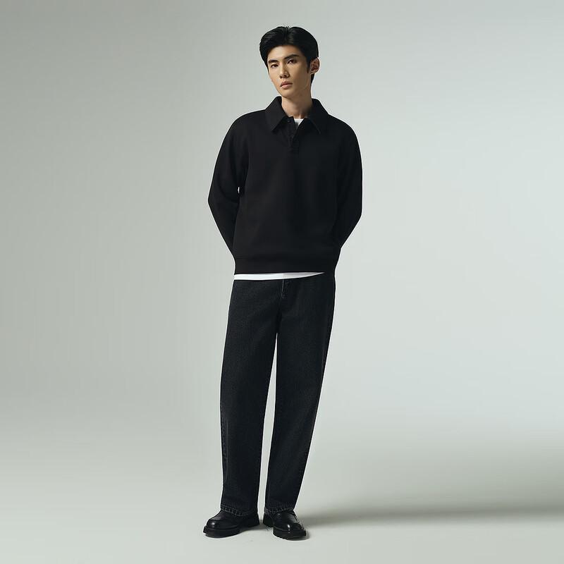 Lilang Men's Cotton Blend Long-Sleeve Polo Shirt