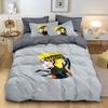 Naruto Cotton Bedding Set: Duvet Cover, Fitted Sheet, Pillowcase for Boys' Dorms
