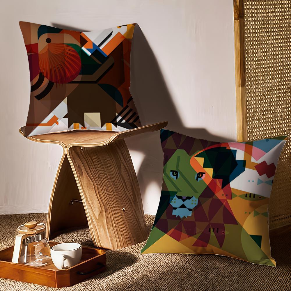 Minimalist Home Decor With Animal Colors Pillow Case Sofa Living Room Bedroom Headboard Backrest Cushion Square Cushion
