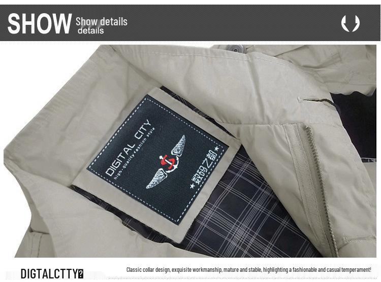 Giacca a vento da uomo taglie forti slim fit di media lunghezza 2026 - Trench casual in cotone per primavera/autunno