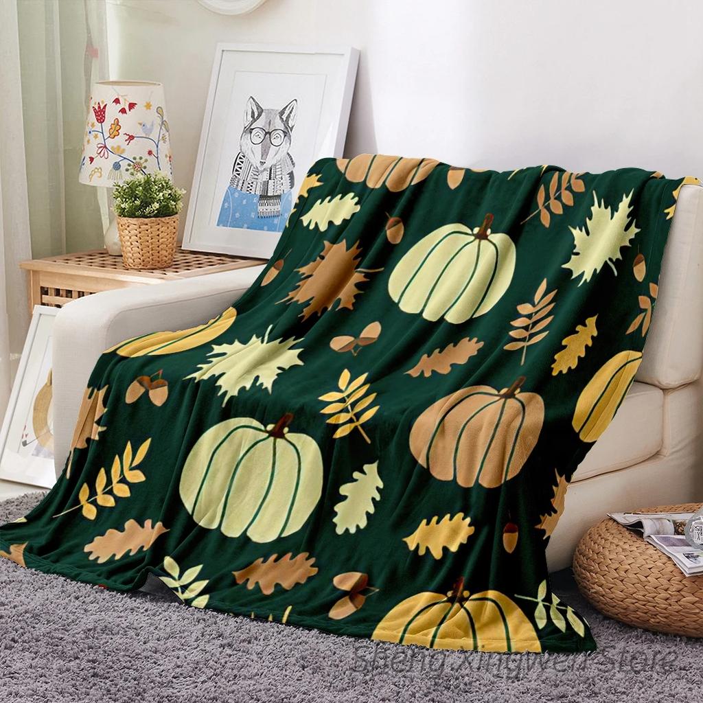 Büffelkaros Ahorn Flanell Decke Weiche Überwurfdecke Blätter Eicheln Kürbisse Libelle Schmetterling Sofa Bett Dekor Halloween Geschenke