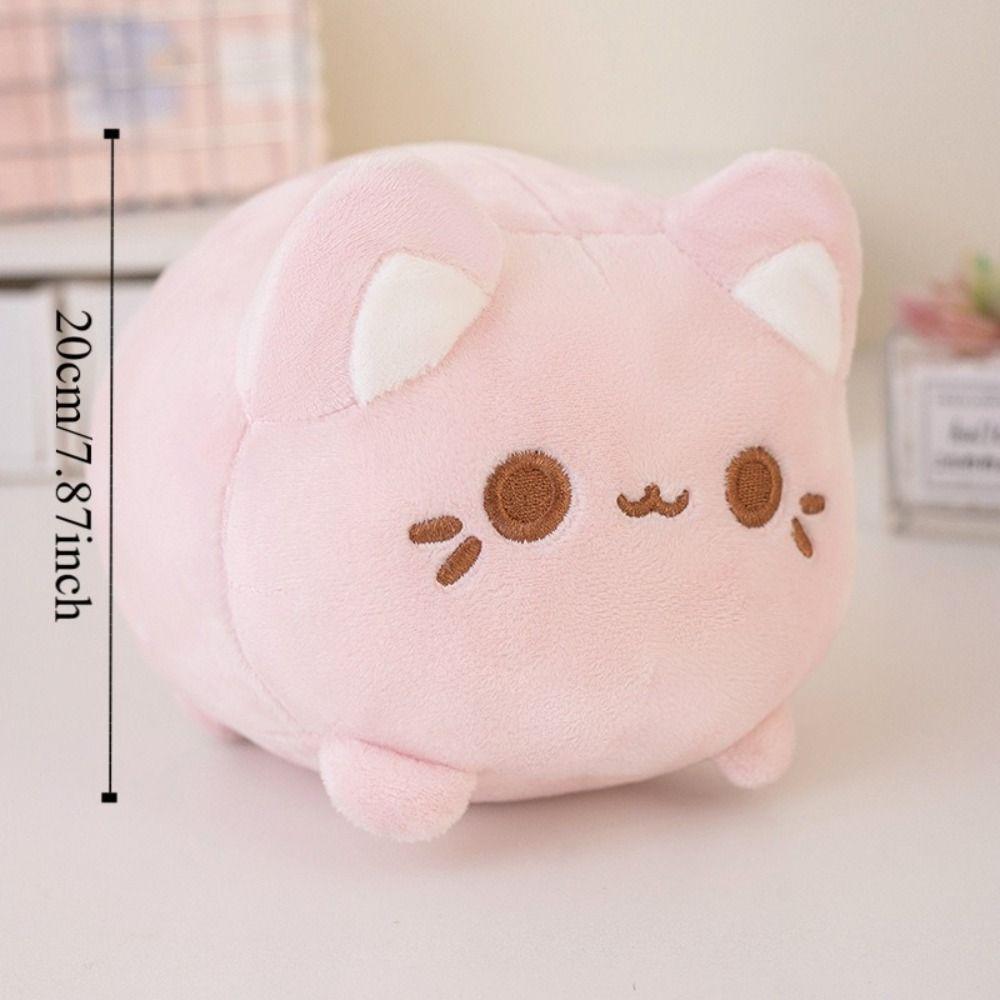 Pink Peachy Kitten Plush Toys Cute Plushie Cat Soft Dolls Black Cat Stuffed  For Girl Friends