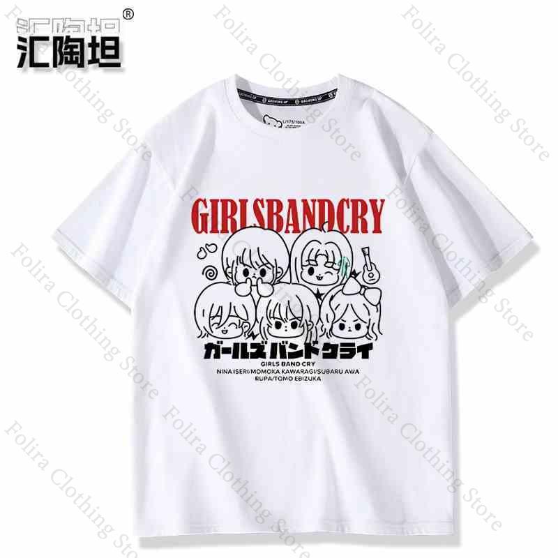 

Anime GIRLS BAND CRY Cartoon Print Tshirt Summer Tops for Unisex Women Short Sleeve Tee Casual Clothing for Unisex Women S