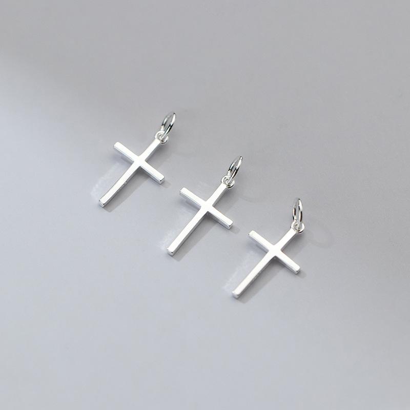 New Fashion Jewelry 925 Sterling Silver Fashion Cross Pendants & Charms for Necklace Jewelry Making
