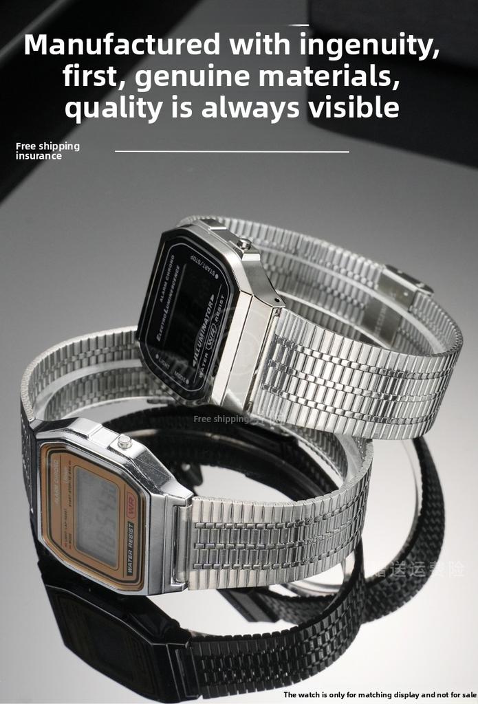 18mm Metal Bracelet For Casio small square A158W A159W F91 Modified Solid Stainless steel Watch Strap men Waterproof Watch band