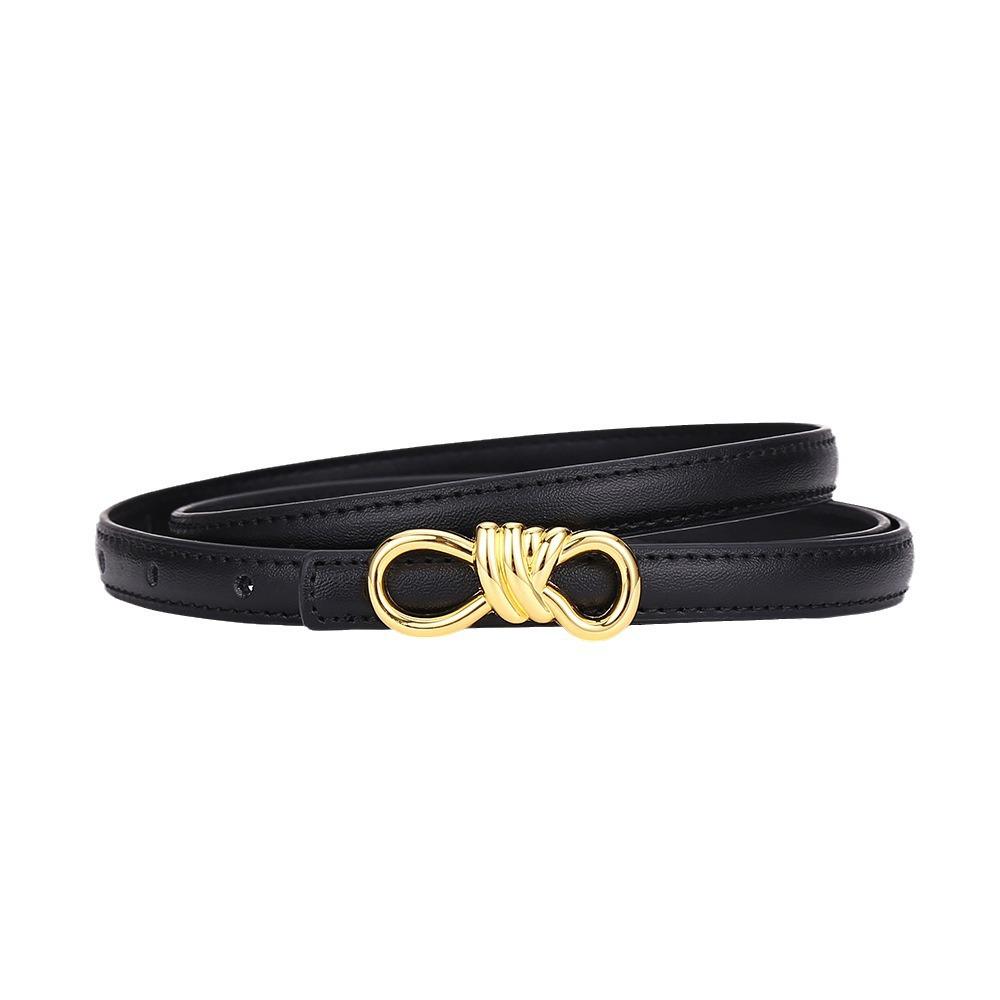 Women's Leather Belt with Rope Knot, H Buckle, Thin Waistband - 2026 Fashionable Accessory