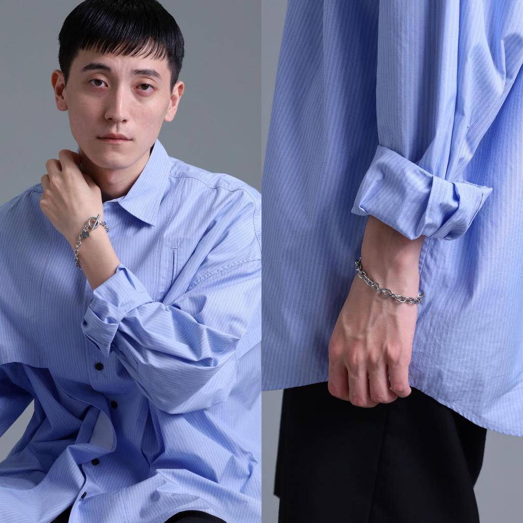 Bracelet Various Chain Bracelet Surgical Stainless Steel TYPE AZUKI L Size 22cm 03BR0015LB [Lionheart] Men's (Hyperallergic) / "B"