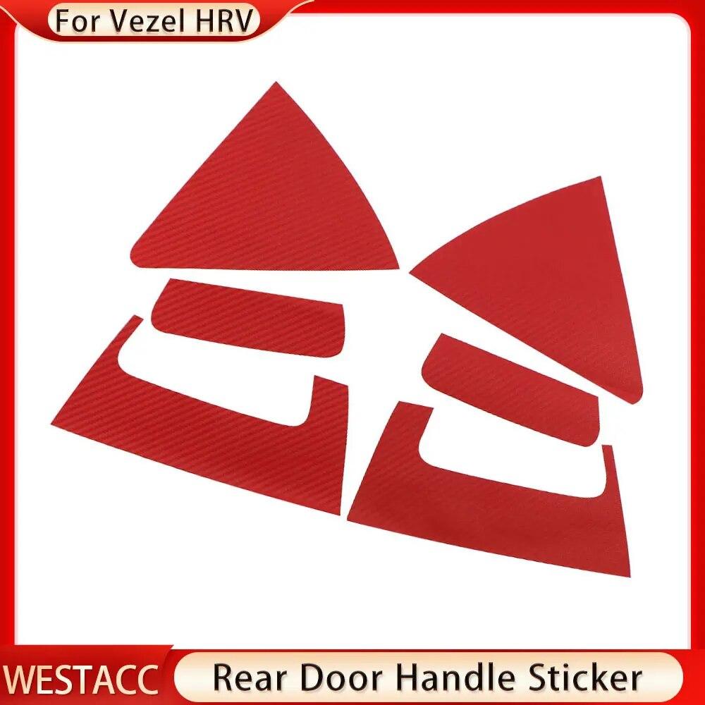 Carbon Fiber Car Back Rear Door Handle Bowl Sticker for Honda HR-V HRV Vezel 2015 -  Door Styling Decoration Accessories