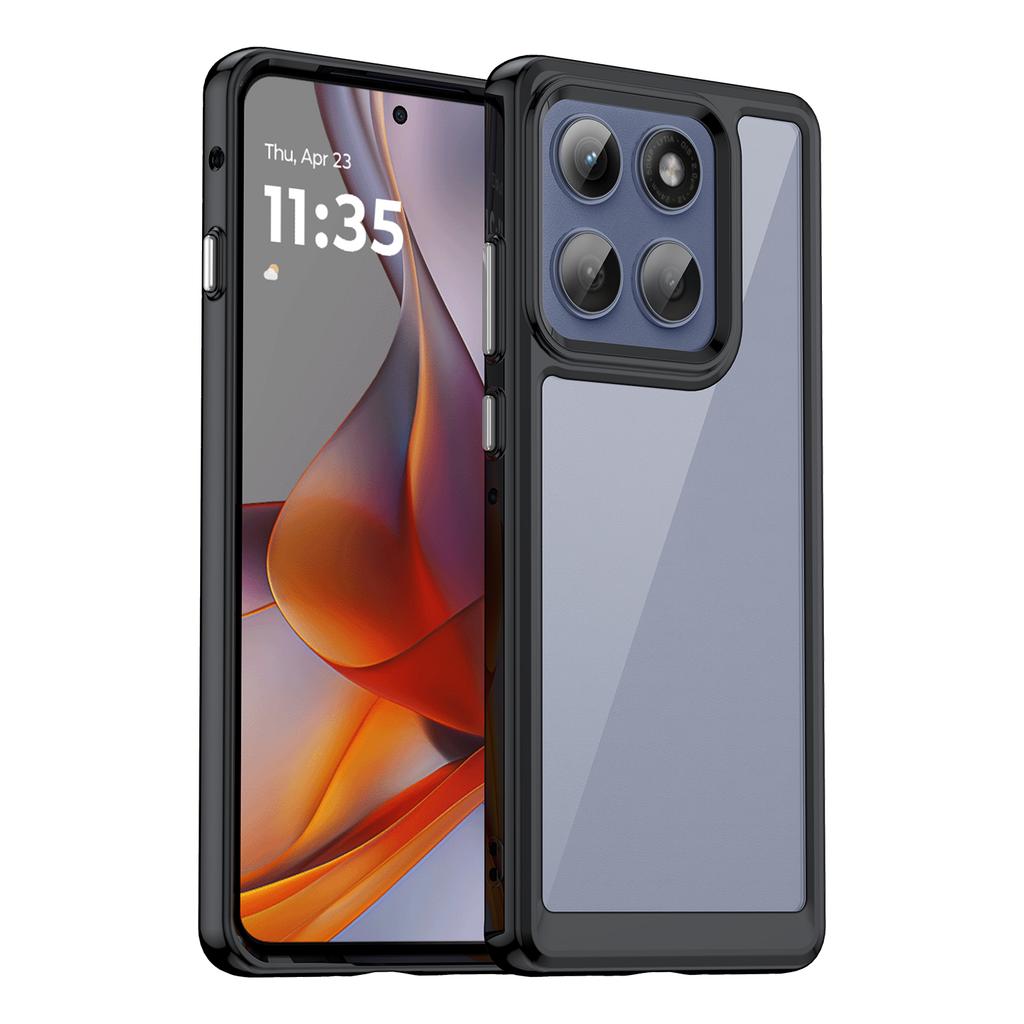 For Motorola Edge 60 Pro 5G Telefondeksel WANLONFENG XC-serien TPU Akryl-deksel med Herdet Glass (Stort linsehull)