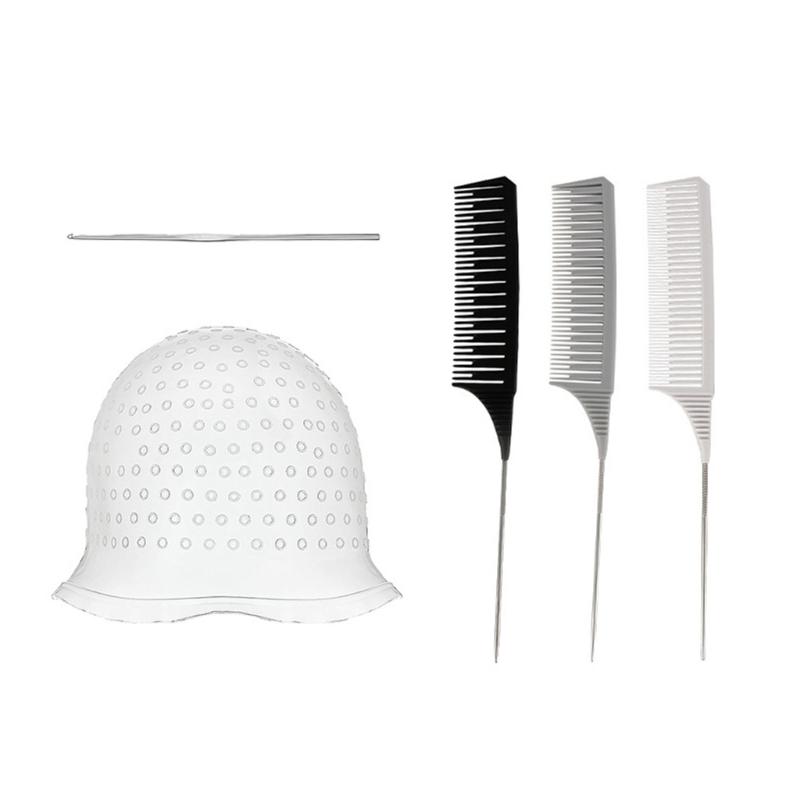 White Elastomer Hair Streaking Hat Expert Recyclable Highlighting Tool For Homestudio