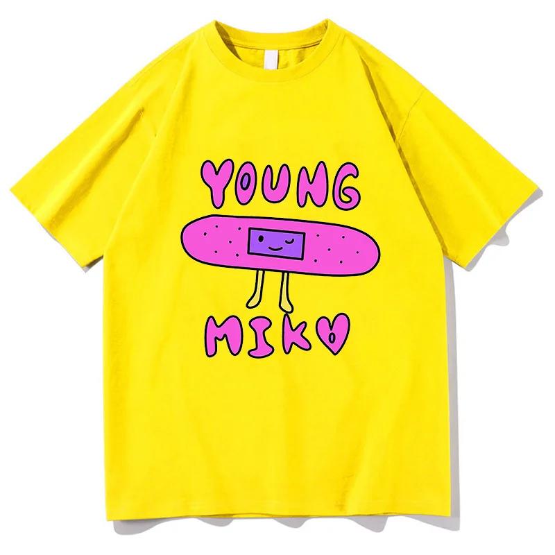 Singer Young Miko Print Graphic T Shirts Men Women Retro Fashion Short Sleeve Tshirt Harajuku Oversized Cotton Tees Streetwear
