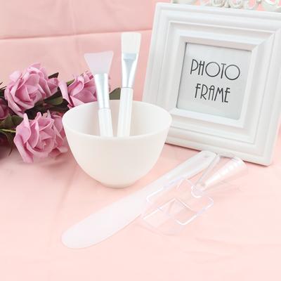 4Pcs DIY Máscara Facial Mistura Tigela Conjunto Mistura Ferramenta com Máscara de Silicone Tigela Pincéis de Maquiagem Espátula Beleza Cuidados com a Pele Beleza Saúde