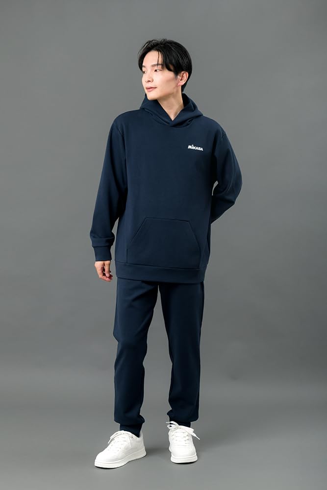 MIKASA Loose Pullover XL Hoodie, Navy, (Unisex) 2630-NVXL