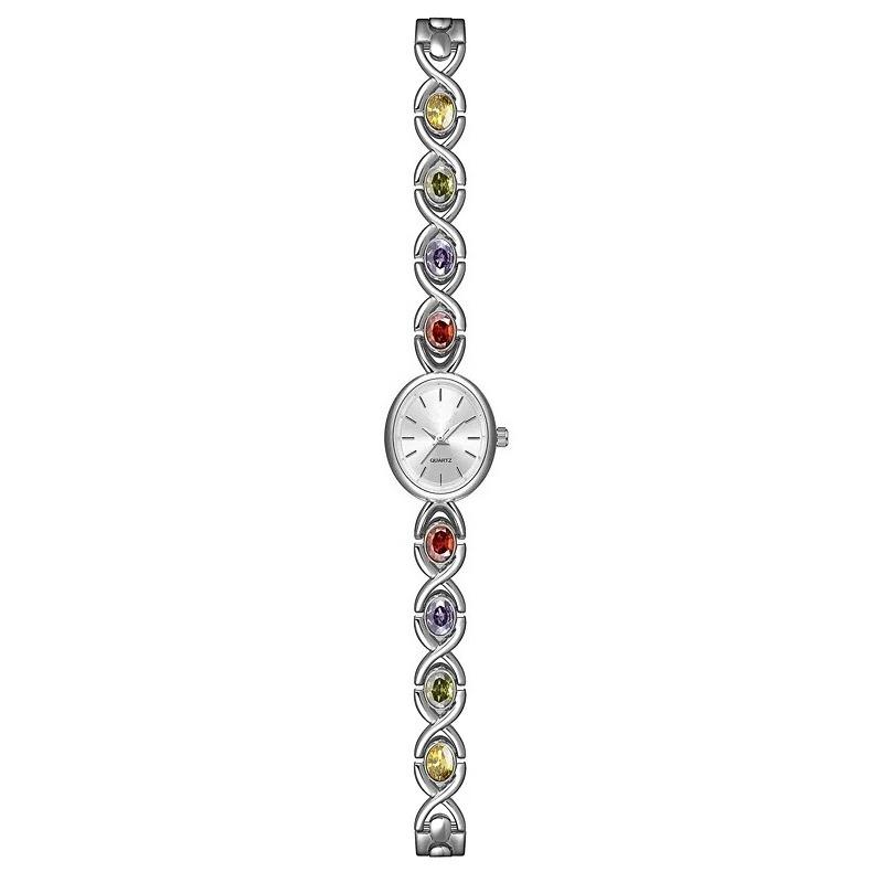 Women Retro Oval Rainbow Bracelet Watches Waterproof Ladies Quartz Clock Wristwatch