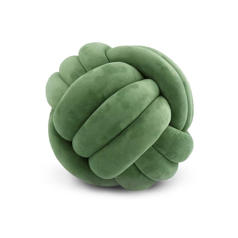 Velvet Knotted Ball Round Pillow - Decorative Tassel Accent Pillow for Sofa, Bed, Living Room, Boho Home Decor