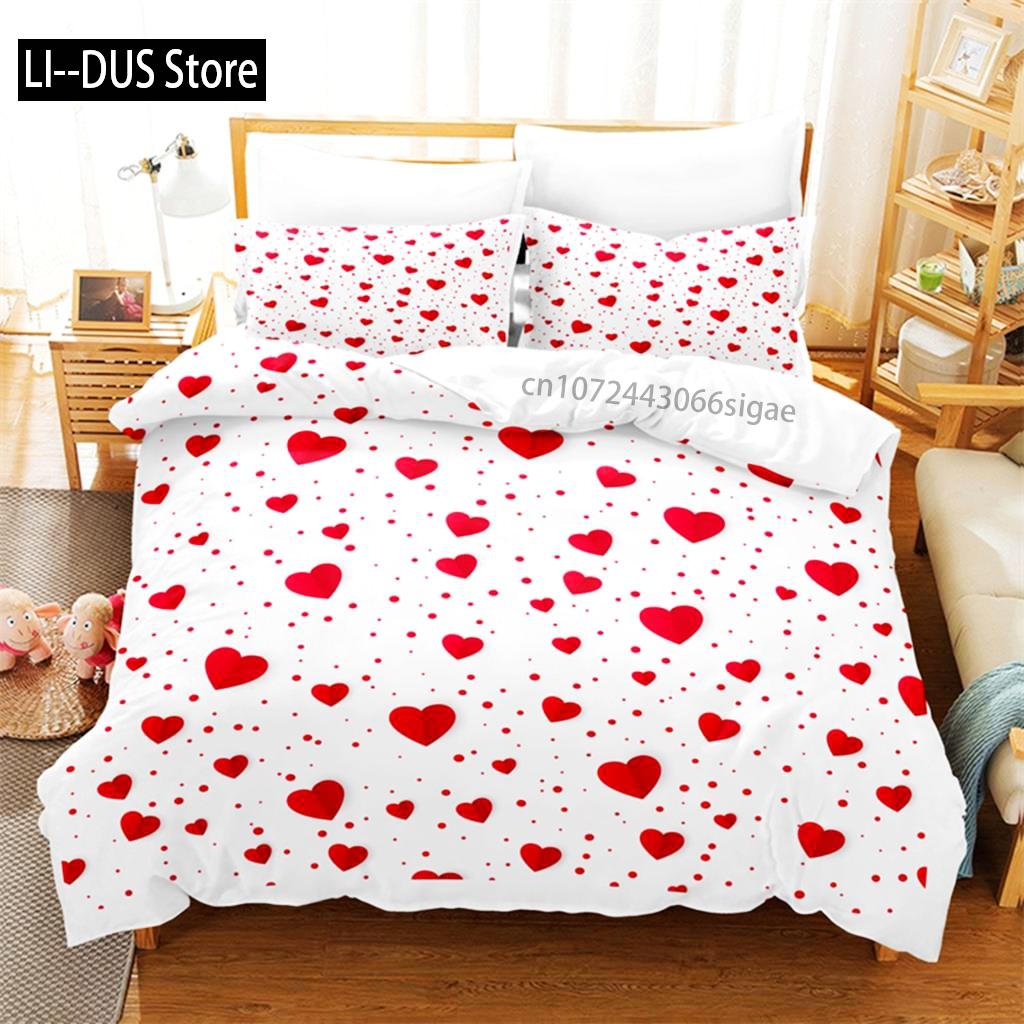 Love Pattern Bedding Set Duvet Cover Set 3d Bedding Digital Printing Queen Size Bedding Set Fashion Design