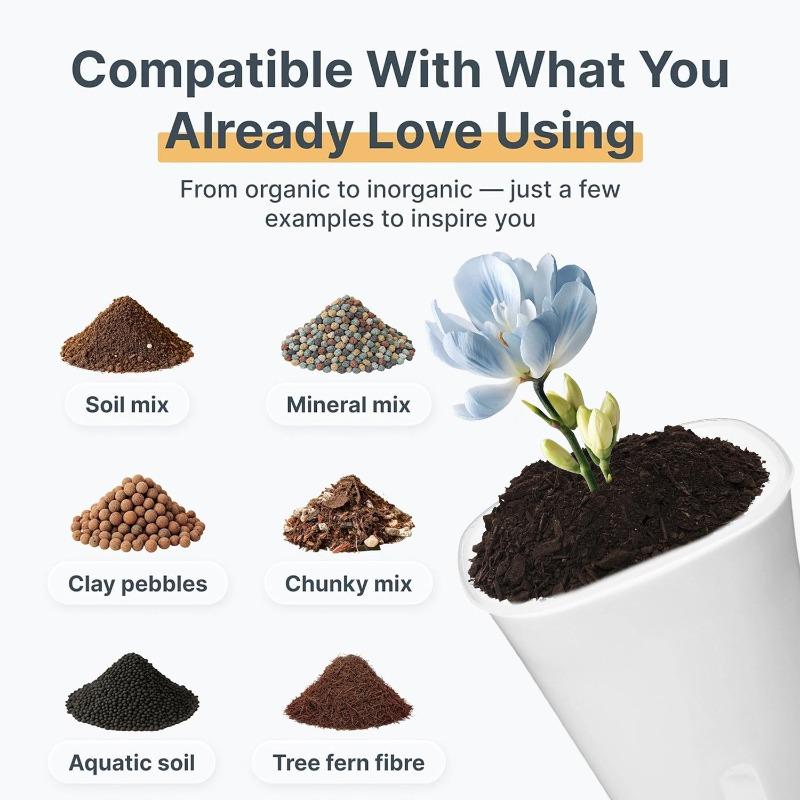 5/1PCS Self Watering Plastic Flower Pot Hydroponics Plants Pot Cotton Rope Watering Succulent Potted Planters Home Office Decor