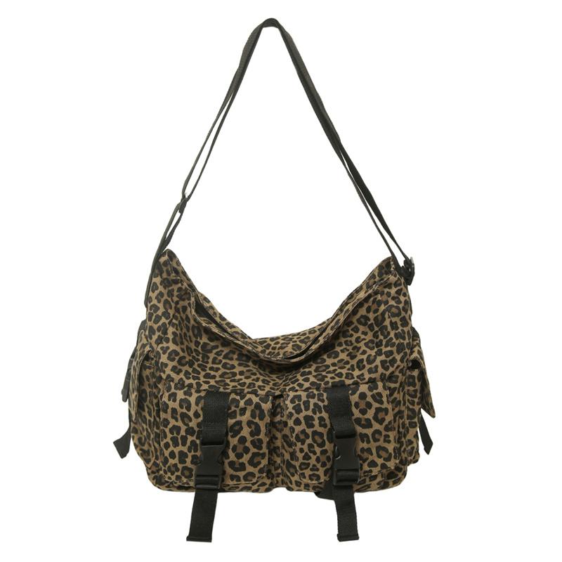 Женская сумка через плечо с леопардовым принтом, большая вместительная сумка-тоут, сумка через плечо