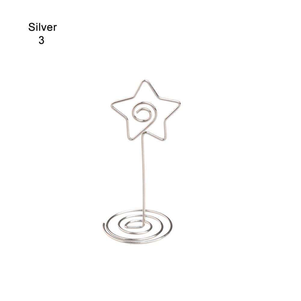 1PC Various Shapes Place Card Holder Table Metal Table Numbers Holder Paper Menu Clips Romantic Photo Holder Desktop Decoration
