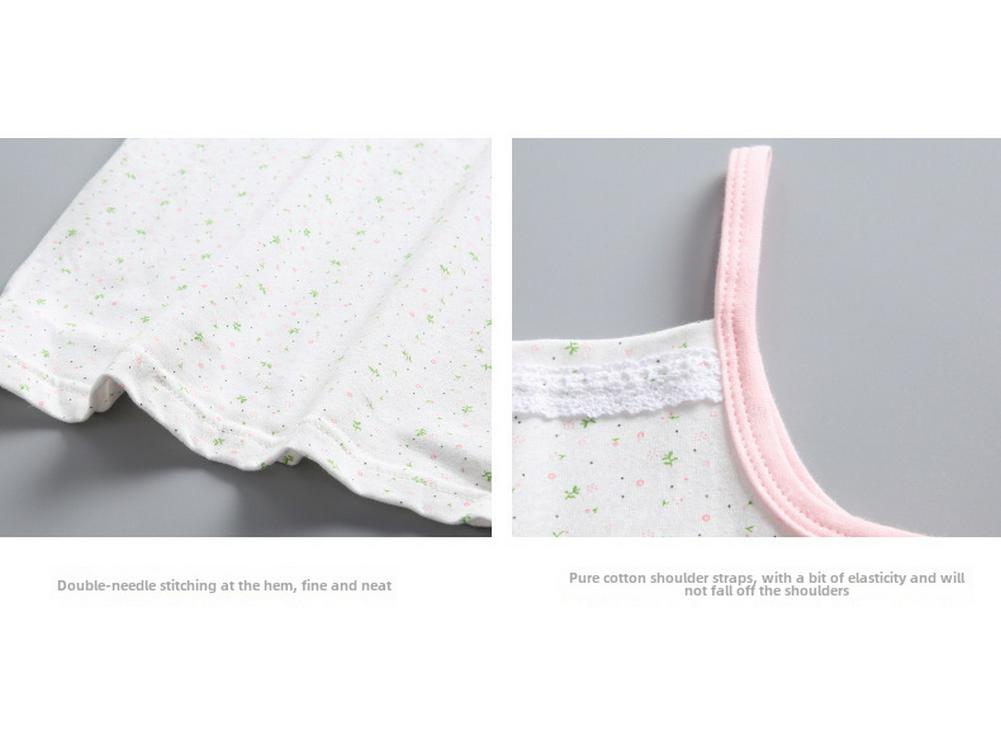 2023 Girls' Floral Cotton Vest and Underwear Set