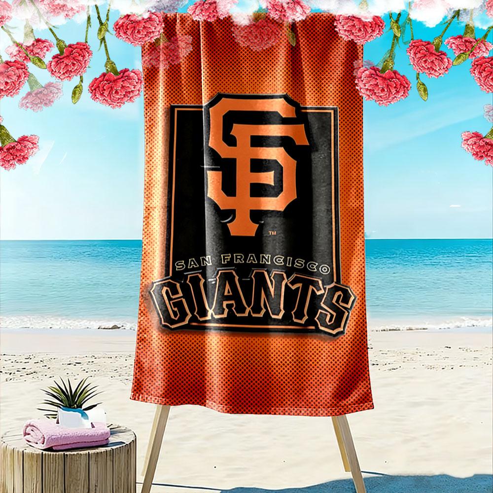 San Francisco Giants Logo Design Patterned beach towel quick dry perfect for travel outdoor sports jogging the beach and swimming