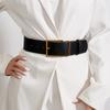 Vintage Wide Waist Belt Big Buckles Leather Strap Ladies Dress Waistbands for Jeans and Dresses